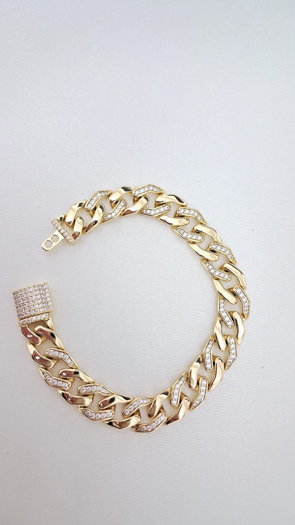 XUPING Bileklik - Kalın Zincir Üzeri Zirkon Taşlı